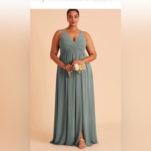 NWT Birdy Grey Laurie Sea Glass Chiffon Evening Dress Bridesmaid curve 1x